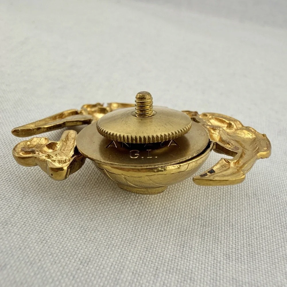Vintage‎ USMC Eagle Globe Anchor Screwback Pin Antaya G.I. WWII EGA Gold Tone